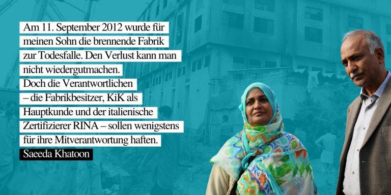 Fabrikbrand bei Ali Enterprises: Betroffene haben noch immer keine vollständige Gerechtigkeit erfahren 3 Saeeda DE TW copy 2a Fabrikbrand bei Ali Enterprises: Betroffene haben noch immer keine vollständige Gerechtigkeit erfahren Kampagne für Saubere Kleidung | Clean Clothes Campaign Germany
