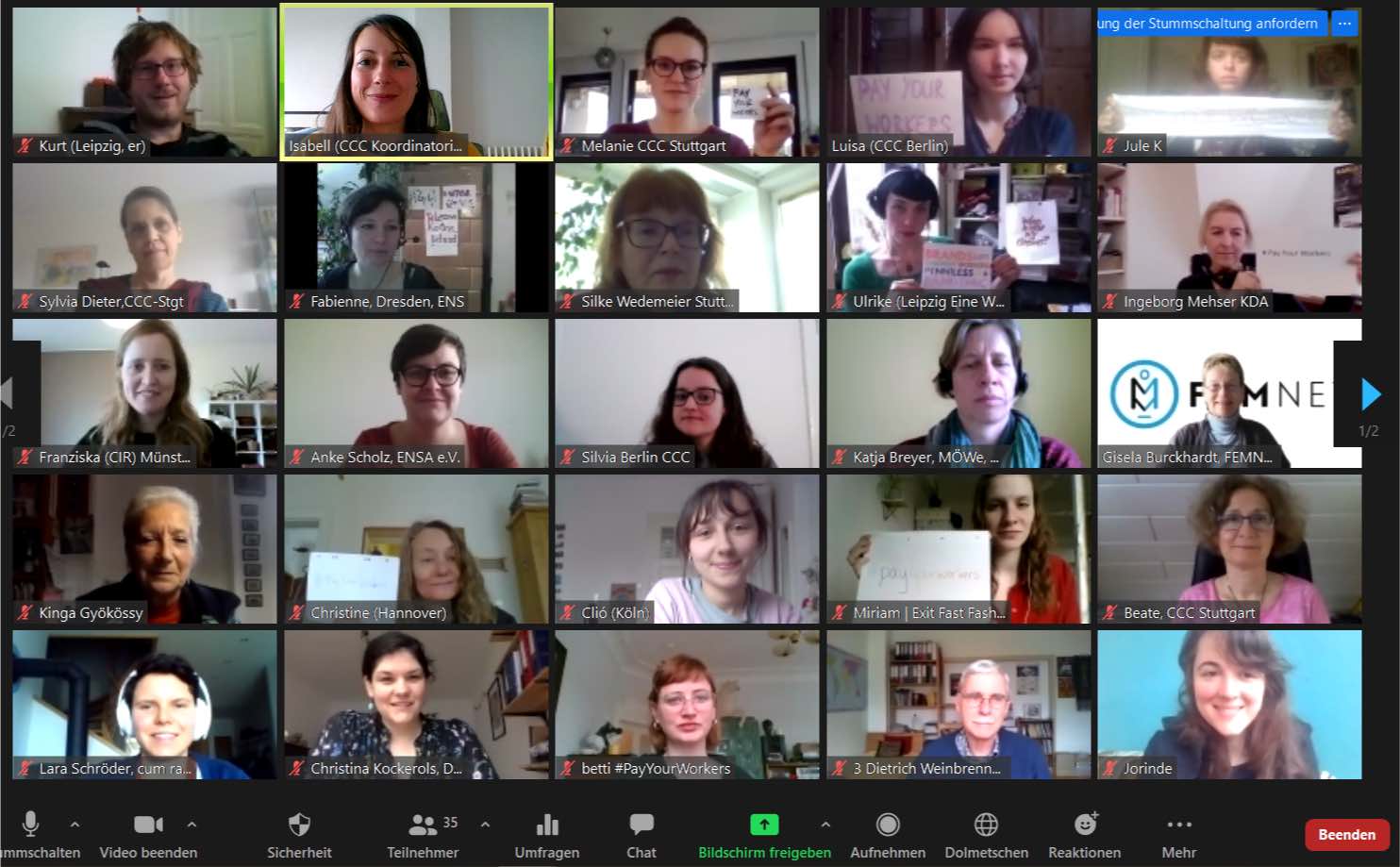 Aktionstreffen Regionalgruppen Kampagne für Saubere Kleidung | Clean Clothes Campaign Germany