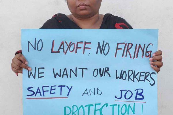 Über 50 Organisationen fordern Sicherheit für Textilarbeiter*innen in Bangladesch und Sri Lanka 2 Kalpona no layoffs BGIWF BCWS Über 50 Organisationen fordern Sicherheit für Textilarbeiter*innen in Bangladesch und Sri Lanka Kampagne für Saubere Kleidung | Clean Clothes Campaign Germany