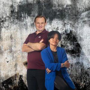 Co CEOs Bjorn Gulden Vay Ya Nak Phoan actor Len Leng adidas Payyourworkers Aufsehen erregender Scherz von Aktivist*innen unterstreicht Heuchelei von adidas Kampagne für Saubere Kleidung | Clean Clothes Campaign Germany