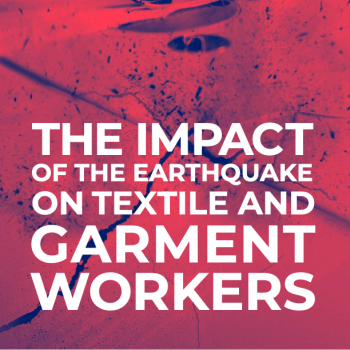 Türkei: Die Auswirkungen des Erdbebens auf die Beschäftigten in der Textil- und Bekleidungsindustrie 1 Weiße Schrift auf rotem Hintergrund