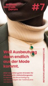 Aktiv werden! 19 Ausschnitt: Man sieht einen hellen Rollkragenpullover, darüber liegt roter Text